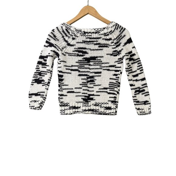 American Eagle Outfitters Womens Knit Sweater Round Neck Size XSmall Black White - Picture 7 of 8